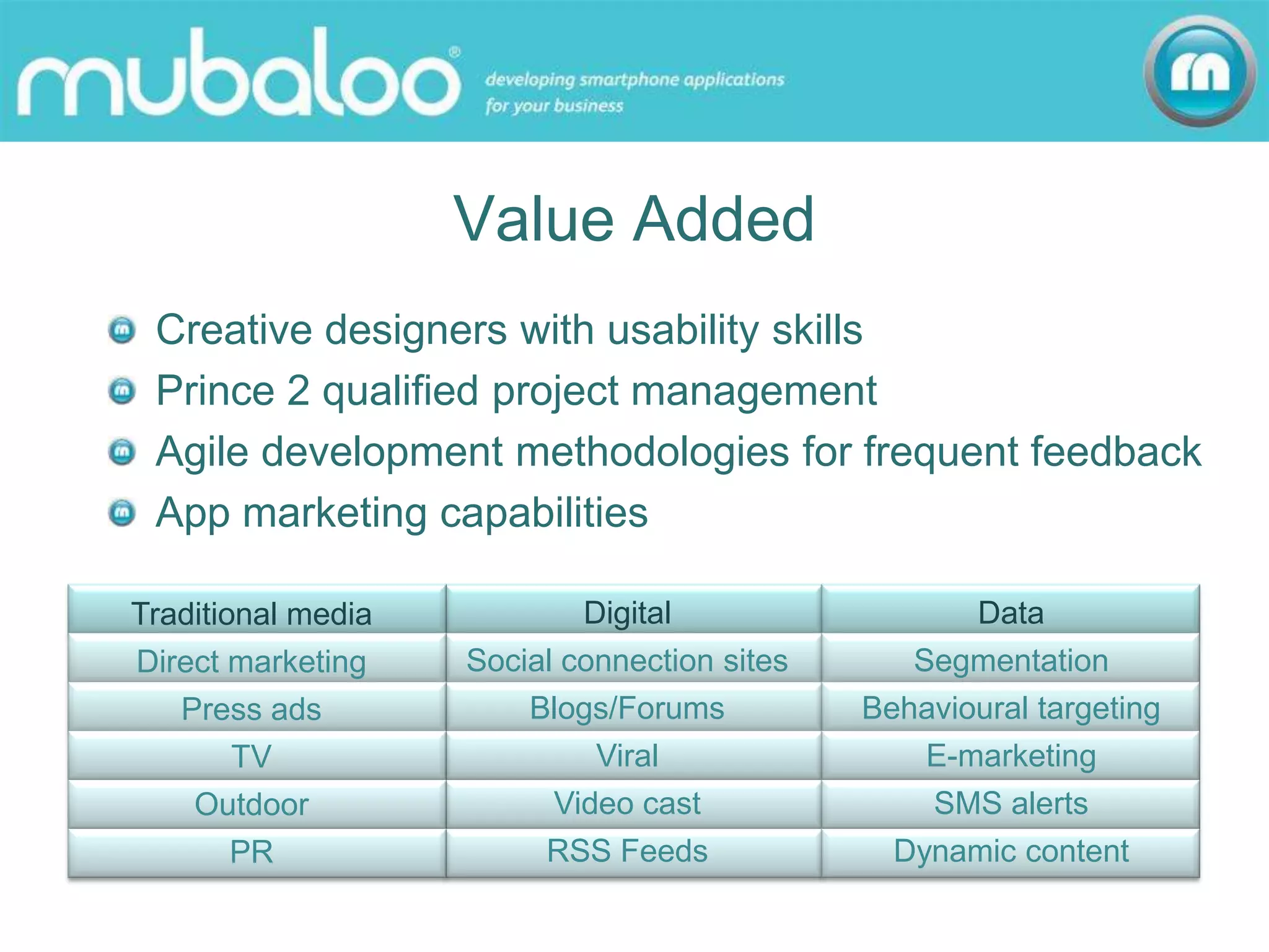 Mubaloo Credentials 1 June 09