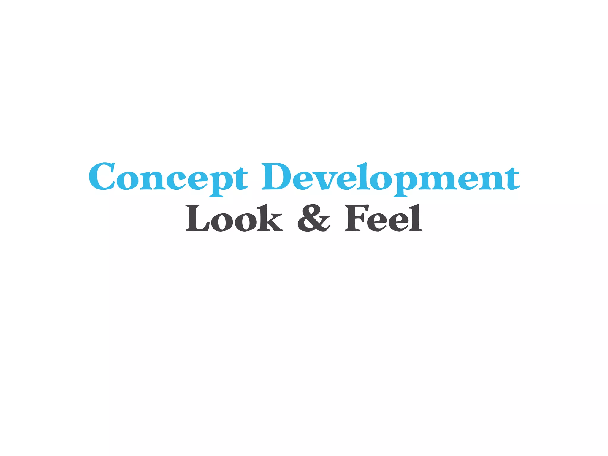 Concept Development
Look & Feel
 