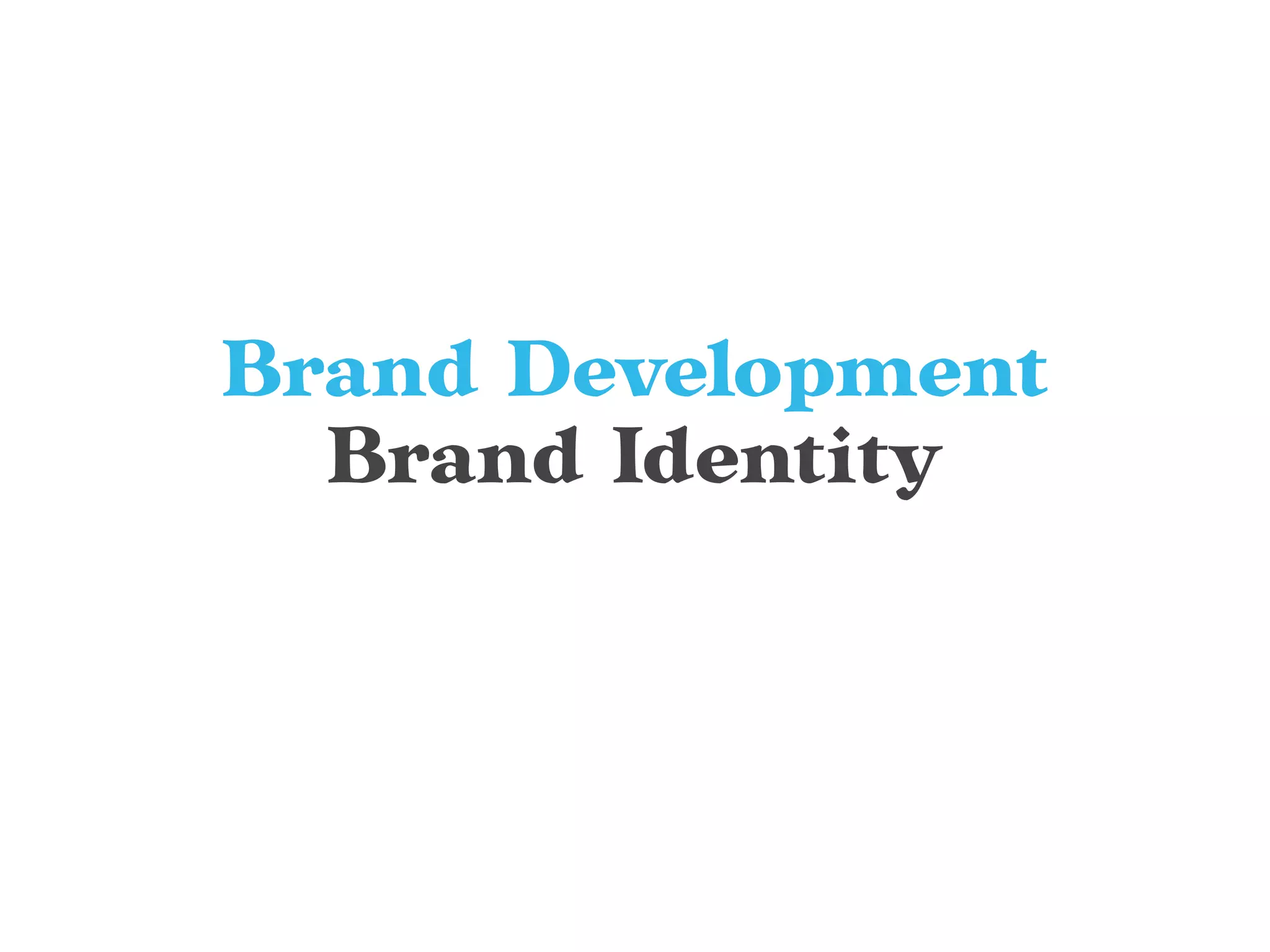 Brand Development
Brand Identity
 