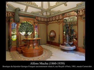 Alfons Mucha (1860-1939)
Boutique du bijoutier Georges Fouquet anciennement située 6, rue Royale à Paris, 1901, musée Carnavalet.
 