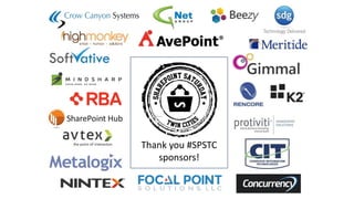 Thank you #SPSTC
sponsors!
 