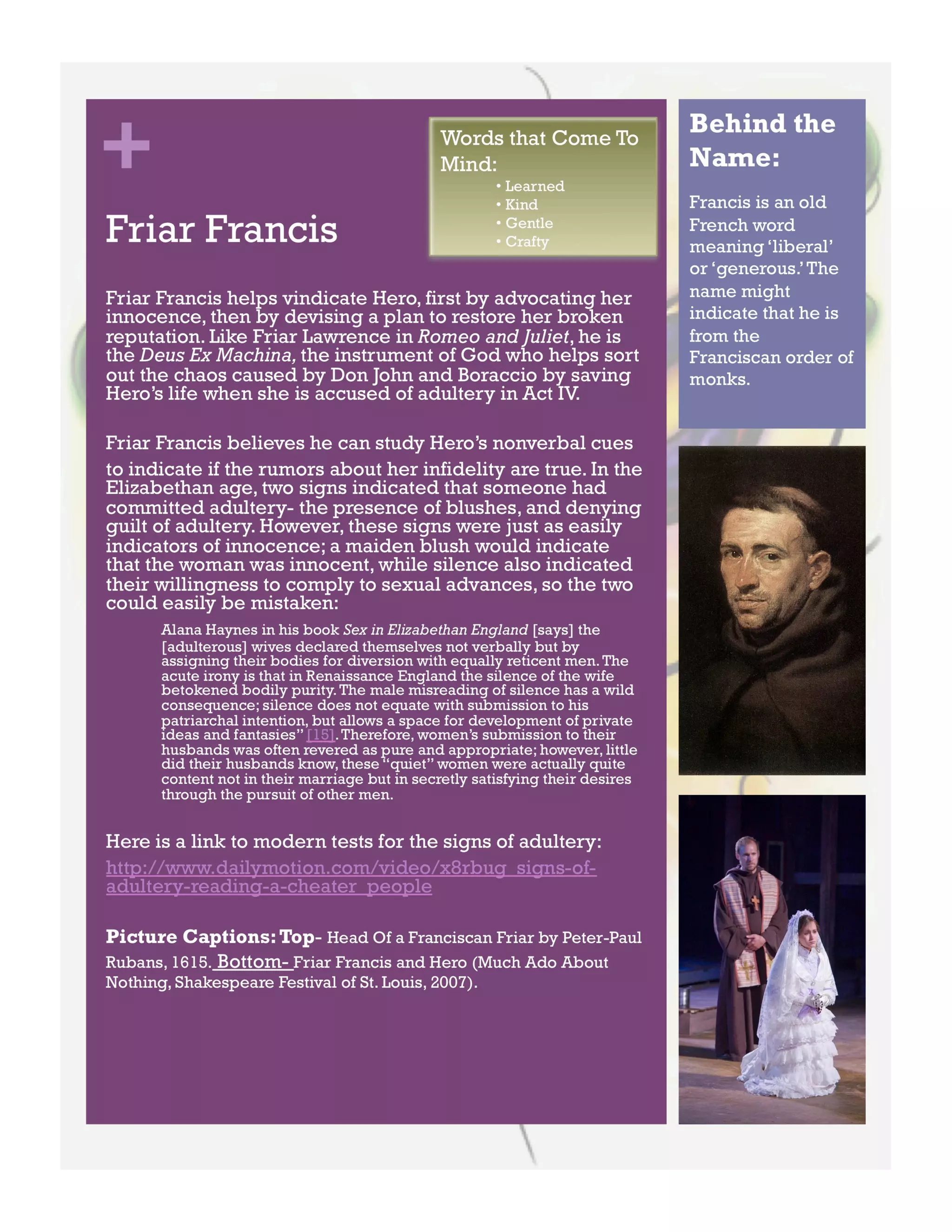 Much Ado About Nothing Character Packet