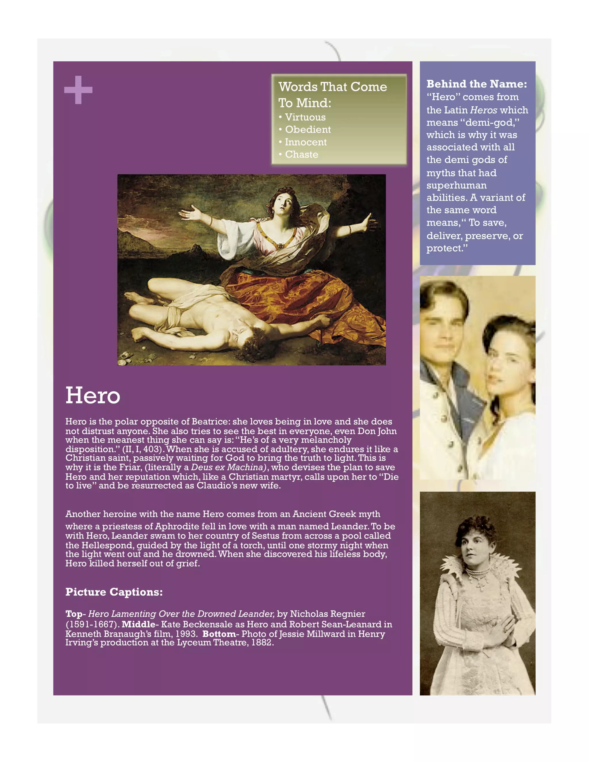 Much Ado About Nothing Character Packet