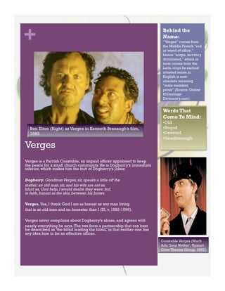 Much Ado About Nothing Character Packet