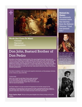 Much Ado About Nothing Character Packet