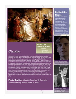 Much Ado About Nothing Character Packet