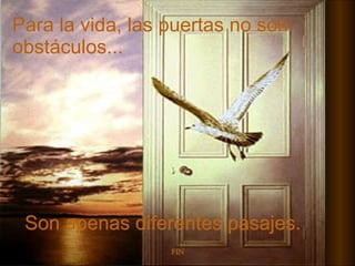Para la vida, las puertas no son obstáculos... Son apenas diferentes pasajes. FIN 