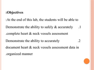Assessment Of The Heart And Neck Vessels Pptx