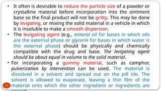 Levigating Agent Examples lecture about pharmaceutical technology ii | PPTX