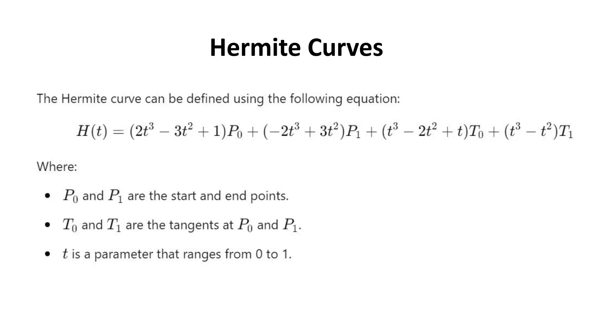 Hermite Curves
 