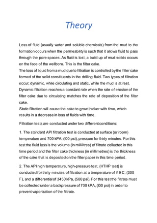 Mud Filtration Test | DOCX