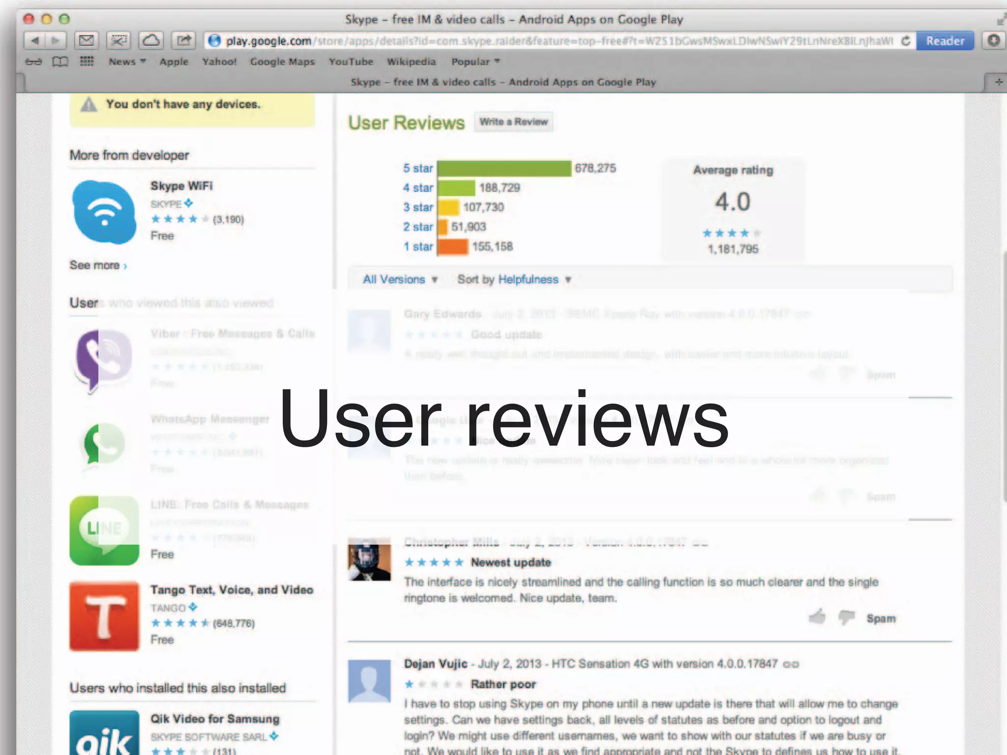 User reviews
 