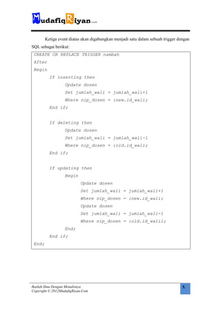 MudafiqRiyan - Trigger Pada Oracle 10g | PDF