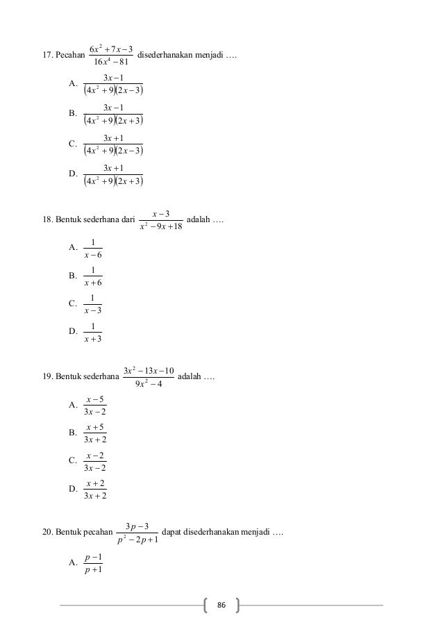 Soal UN Matematika SMP Tahun 2014 dan Pembahasannya