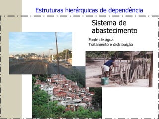Estruturas hierárquicas de dependência Sistema de  abastecimento Fonte de água Tratamento e distribuição 