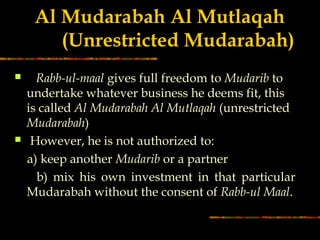 Muthaba Alhuda CIBE - Mudarabah by Muhammad Zubair Usmani | PPT