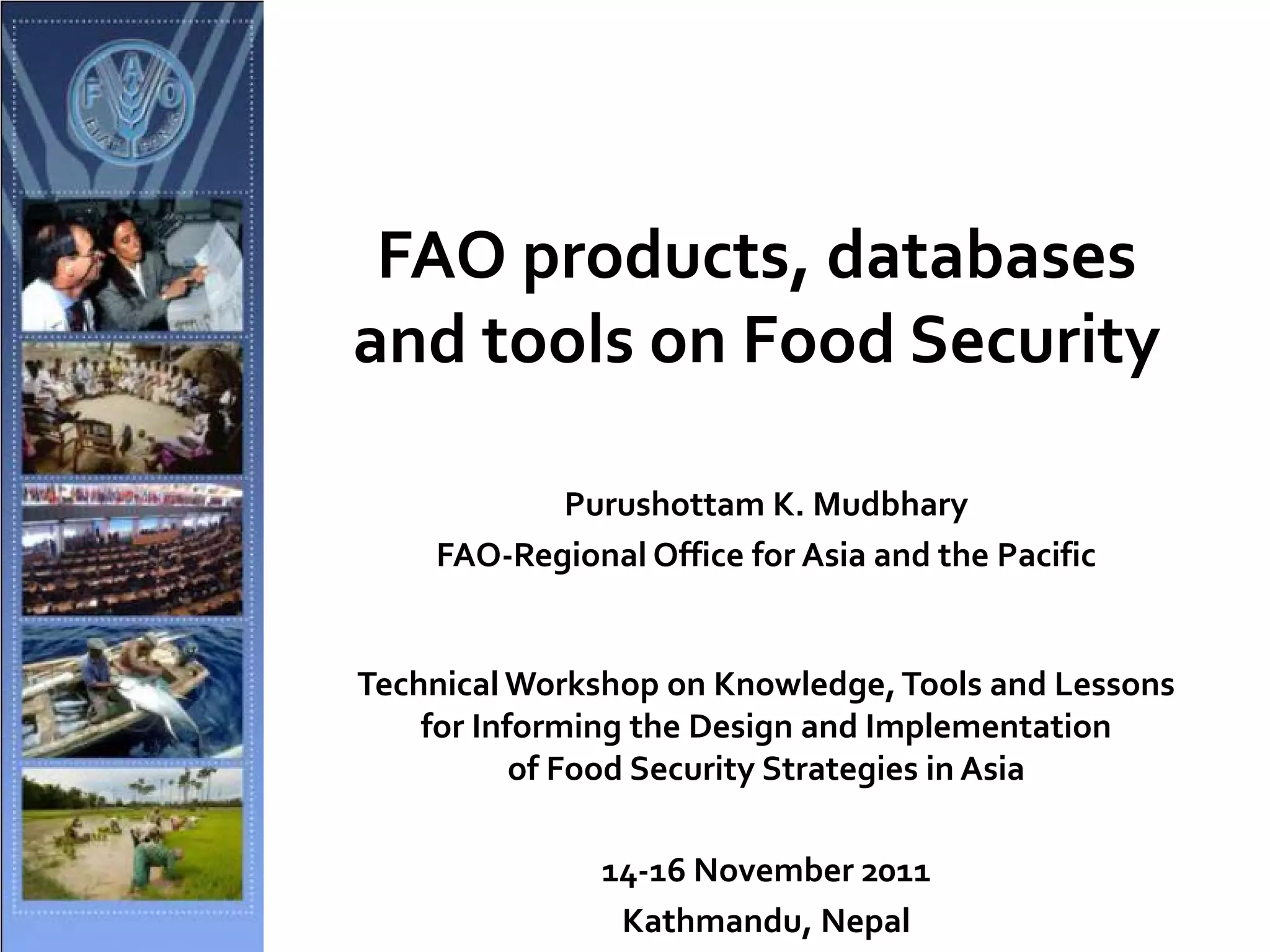 FAO's products, databases and tools on food security | PDF