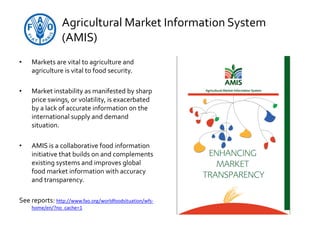 FAO's products, databases and tools on food security