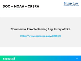 Commercial Remote Sensing Regulatory Affairs
(https://www.nesdis.noaa.gov/CRSRA/)
DOC – NOAA - CRSRA
21
 