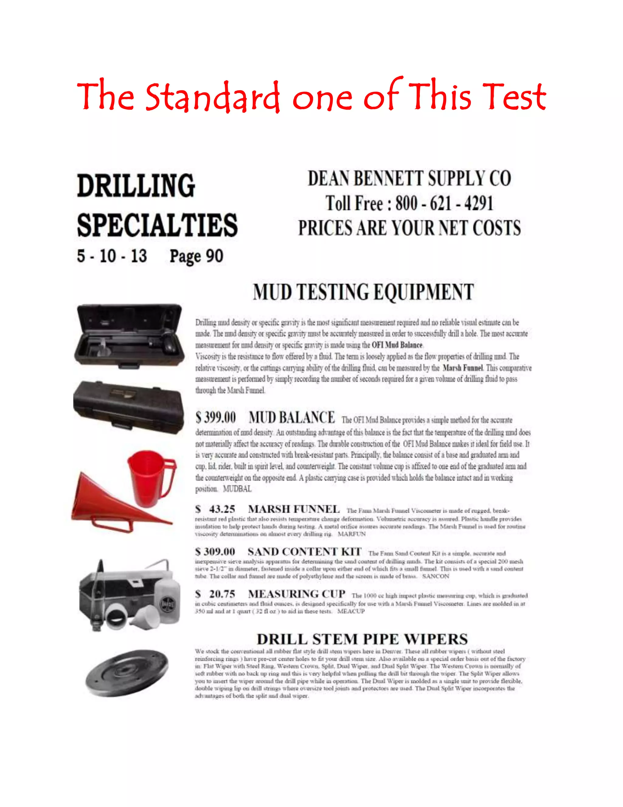 The Standard one of This Test
 