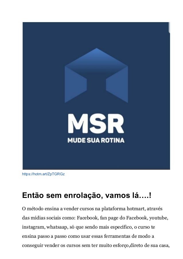MSR mude sua rotina