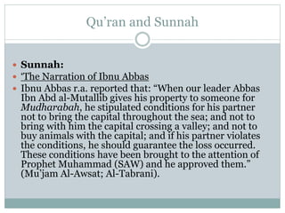 Mudharabah and Muqharadah in Islamic Finance | PPTX