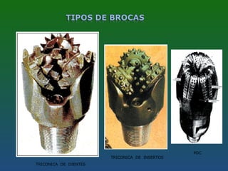 TRICONICA DE DIENTES
TRICONICA DE INSERTOS
PDC
 