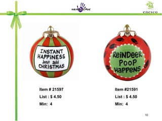 Item # 21597    Item #21591
List : $ 4.50   List : $ 4.50
Min: 4          Min: 4

                                10
 