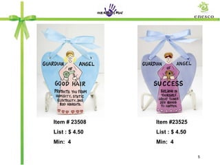 Item # 23508    Item #23525
List : $ 4.50   List : $ 4.50
Min: 4          Min: 4

                                5
 