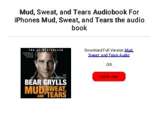mud sweat and tears book