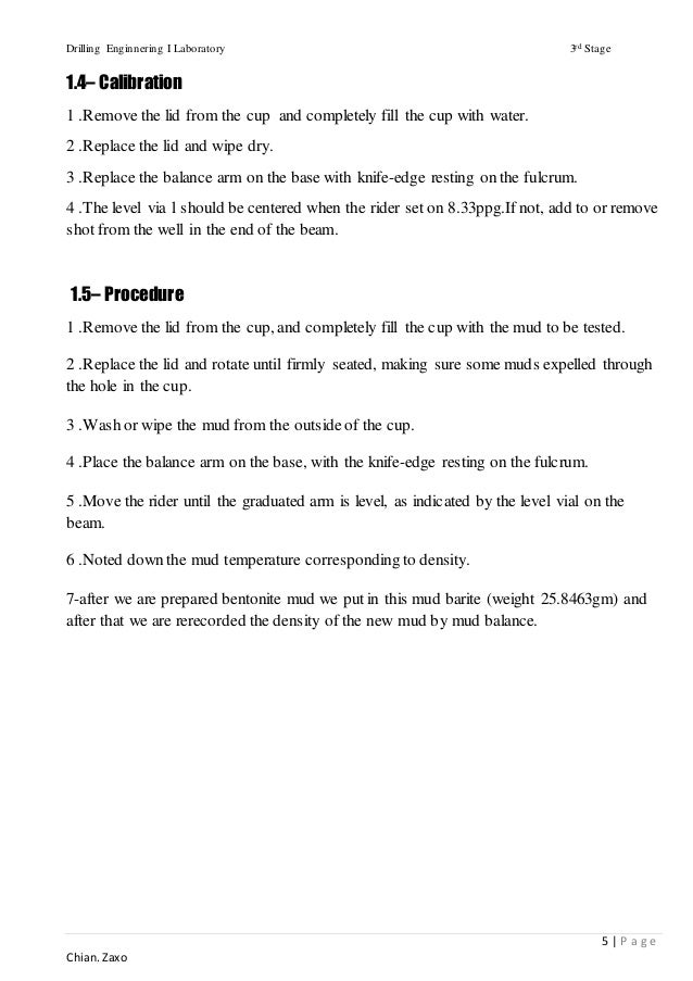 Mud weight and density test ex.no(1)