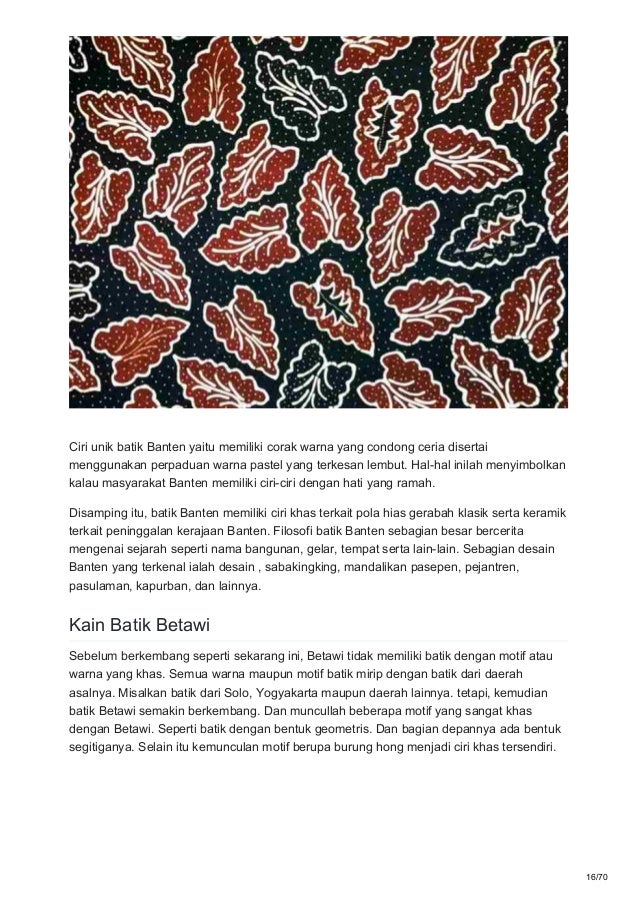 Motif Batik Betawi Yang Mudah Contoh Motif Batik