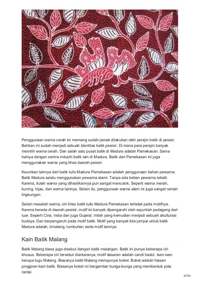 Contoh Gambar Mewarnai Motif  Batik Tumbuhan Buku Gambar 