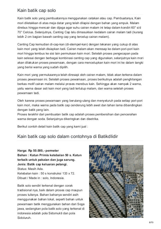 Mudzakir Com Kain Batik Tulis Cap Dan Printing Solo Untuk Indonesia