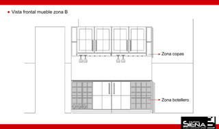 Vista frontal mueble zona B




                              Zona copas




                              Zona botellero
 