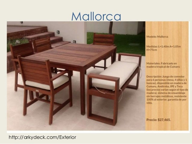Muebles de madera para exterior en america