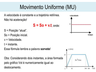 Cinemática: Movimento Retilíneo Uniforme e Movimento Uniformemente ...