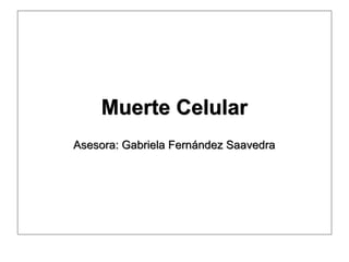 Muerte Celular
Asesora: Gabriela Fernández Saavedra
Muerte Celular
Asesora: Gabriela Fernández Saavedra
 