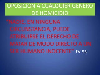 “LA EUTANASIAcomo eliminación deliberadade una persona humana es una grave violación de la ley de Dios” EV JPII