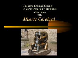 Guillermo Enriquez Coronel
X Curso Donacion y Trasplante
          de organos
             2012
Muerte Cerebral
 