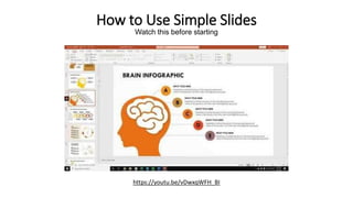 How to Use Simple Slides
Watch this before starting
https://youtu.be/vDwxqWFH_BI
 
