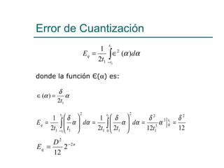 Error de Cuantización donde la función  Є (  ) es: 