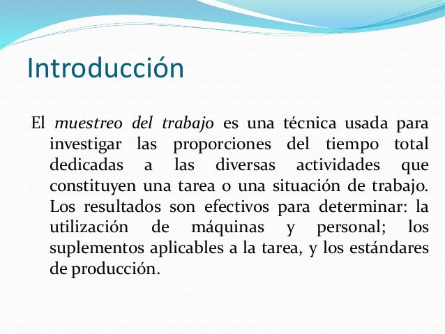 Muestreo deltrabajo