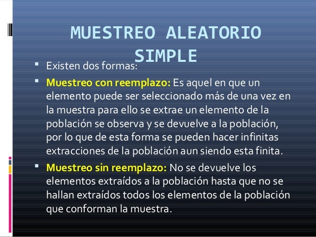 Muestreo aleatorio simple