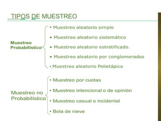 TIPOS DE MUESTREO
 