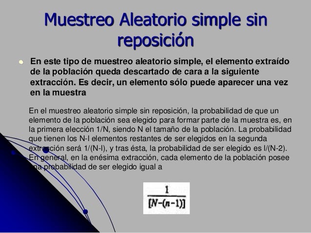 Muestreo aleatorio simple en estadistica ccesa007