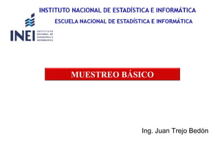Ing. Juan Trejo Bedón
MUESTREO BÁSICO
 