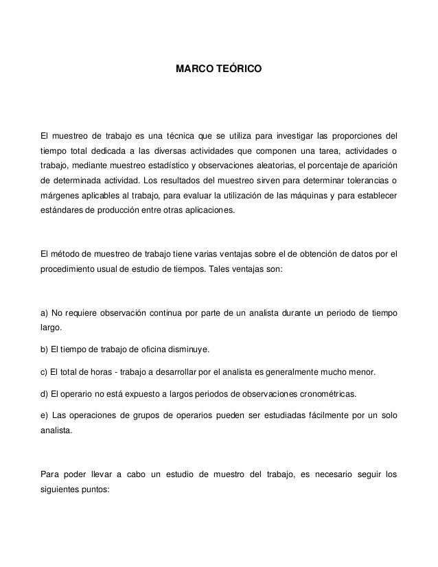 Muestreo del trabajo