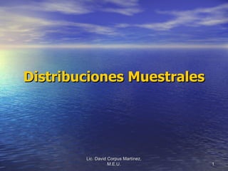Distribuciones Muestrales Lic. David Corpus Martínez, M.E.U. 