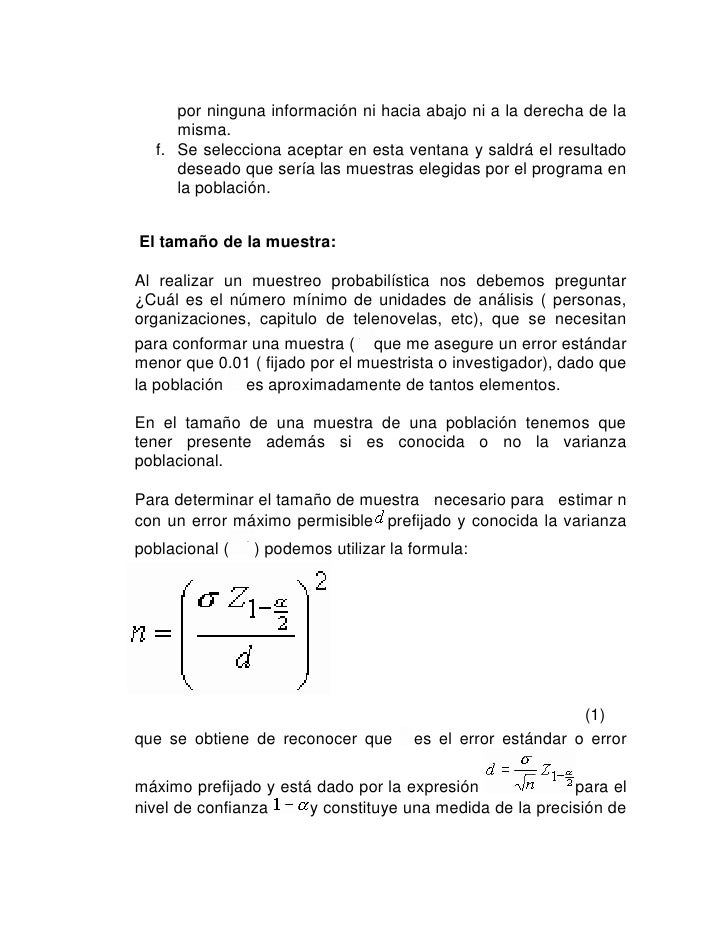 Muestreo Y Tamano De Muestra